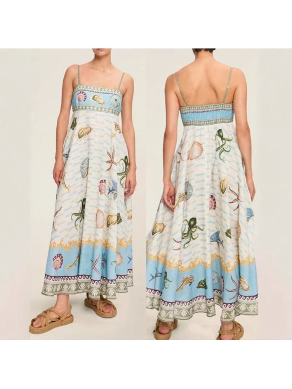 Caroline Constas Sea Life Print Maxi
Dress - Blue and Green - Picture 2 of 9